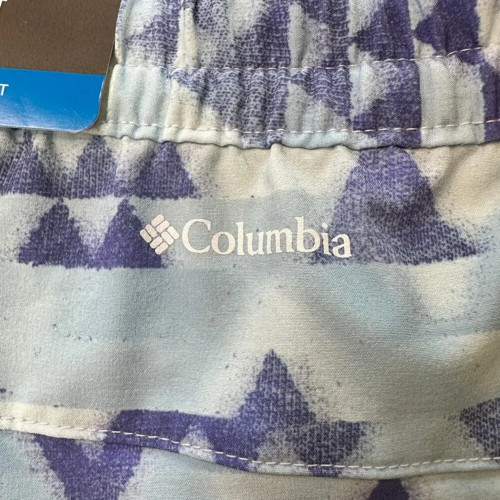 Columbia Shorts WMNS XXL Blue Multicolor Stretch High Rise Performance Gorpcore